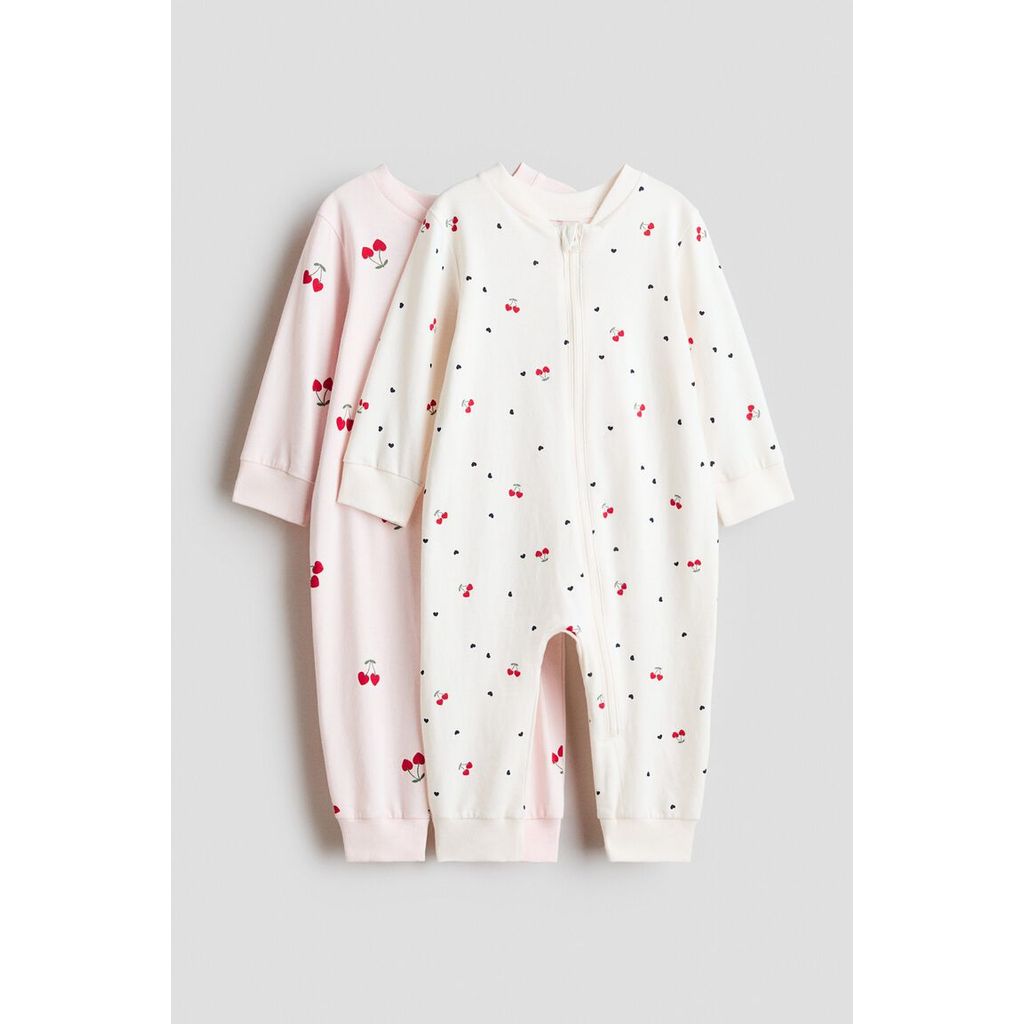 H&M(เอชแอนด์เอ็ม) ชุดนอนผ้าฝ้าย 2 ชิ้น ซิปหน้า เด็กทารก 1346286_1