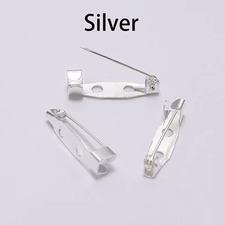 ฐานเข็มกลัด สีเงิน สีทอง สําหรับทําเครื่องประดับ DIY ขนาด 15/20/25 มม. 30 มม. 35 มม. 50 ชิ้น/ชุด