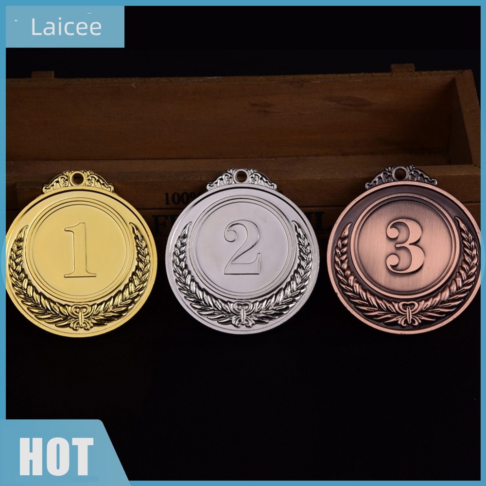 [Laicee.th] เหรียญรางวัลทอง 10 ชิ้นพร้อมเหรียญผู้ชนะริบบิ้นคอสําหรับเด็กเหตุการณ์ของเด็ก