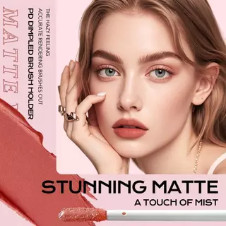 【1 แถม 1】 HOT KISS LIP MATTE ลิปแมตต์สีชัด ติดทน กันน้ำ ไม่หนักปาก ลิปแมตช์เนื้อบางเบา ติดทนนาน ไม่ติดหลอด ไม่ติดแก้ว