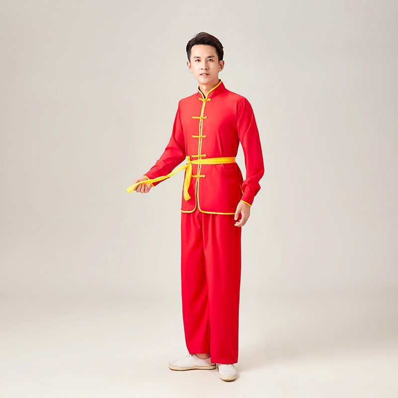 Drumming ชุดศิลปะการต่อสู้เครื่องแต่งกายแปดส่วน Brocade ชุด Dragon Dance Lion Dance ผู้ชายผู้หญิง Ta