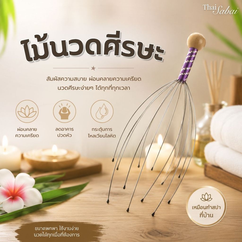 เครื่องนวดศรีษะ ที่นวดหัว ลวดนวดหัว สุดฟิน นวดคลายเครียด 1 ชิ้น ส่งจากไทย ส่งเร็วทันใจ นวดหัว ที่เกาหัว ไม้นวดหัว