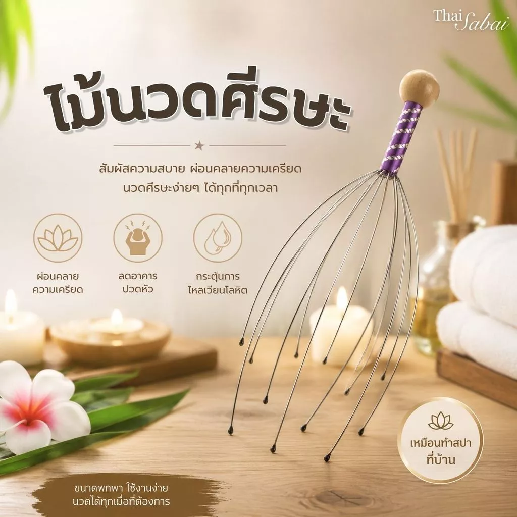 เครื่องนวดศรีษะ🔥ที่นวดหัว ลวดนวดหัว สุดฟิน นวดคลายเครียด 1 ชิ้น ส่งจากไทย ส่งเร็วทันใจ นวดหัว ที่เกาหัว ไม้นวดหัว