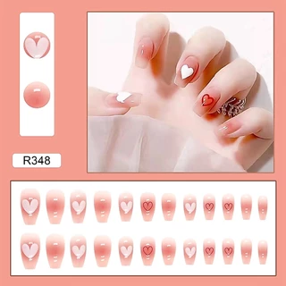 ⚡️【สินค้าใหม่】เล็บปลอม กล่องละ 24 ชิ้น พร้อมกาว เล็บปลอมกันน้ำ เล็บปลอมสำเร็จรูป R349