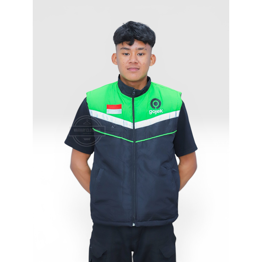 Gojek / เสื้อกั๊ก Gojek รุ่นล่าสุด / เสื้อกั๊กคนขับ Gojek / เสื้อกั๊กมอเตอร์ไซค์ผู้ชาย / FULL EMBROI
