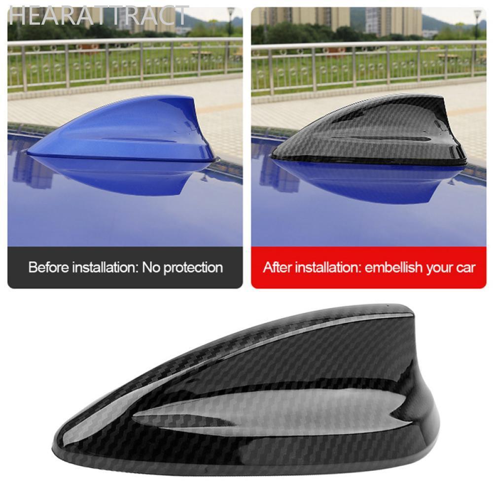 HEARATTRACT คาร์บอนไฟเบอร์เสาอากาศฝาครอบ Shark Fin สําหรับ BMW 1 2 3 4 5 Series GT7 Series X1 X3 X5 