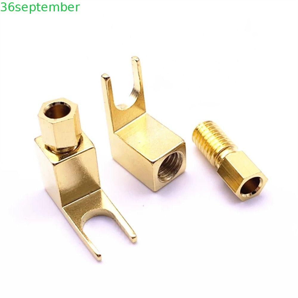 SPADEMBER U Spade Connector โลหะ 1 PC Spade อะแดปเตอร์ปลั๊ก Y ประเภทสายลําโพงขั้วต่อปลั๊ก