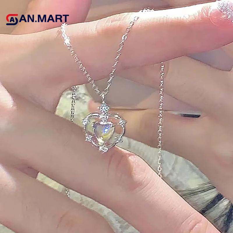 AN.MART Simple Love Nelaces สําหรับผู้หญิงสาวหรูหราอารมณ์แฟชั่นจี้ Nelace งานแต่งงานเครื่องประดับของ