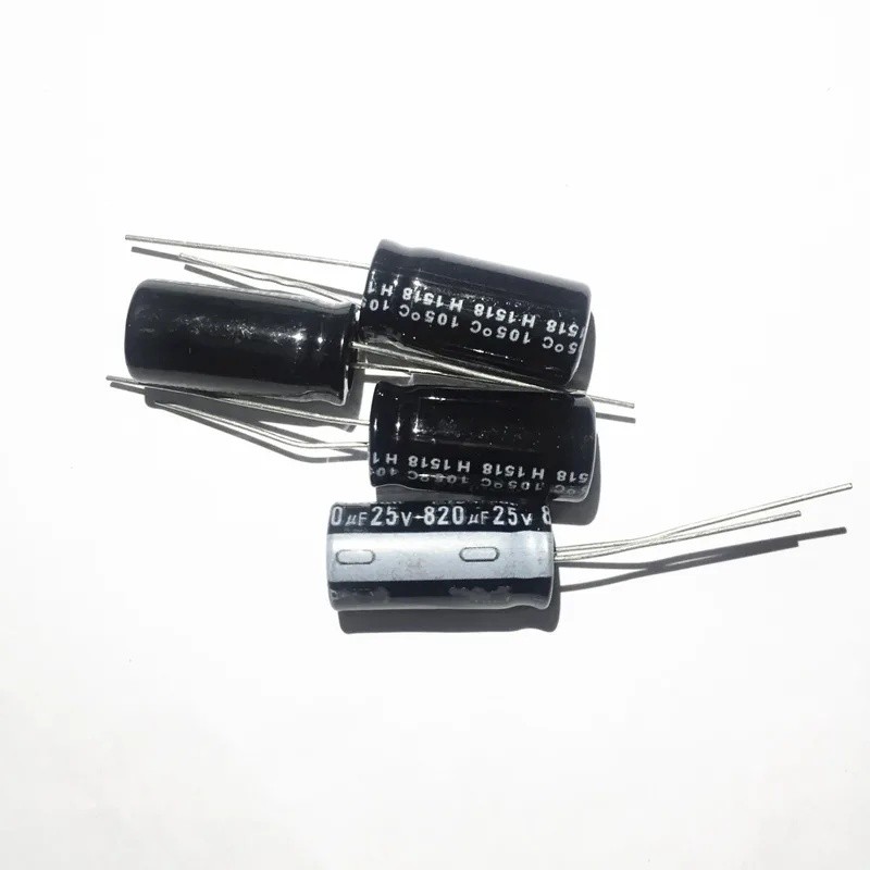 500PCS 25V820UF ตัวเก็บประจุไฟฟ้า 820uF 25V 10*20 มม.