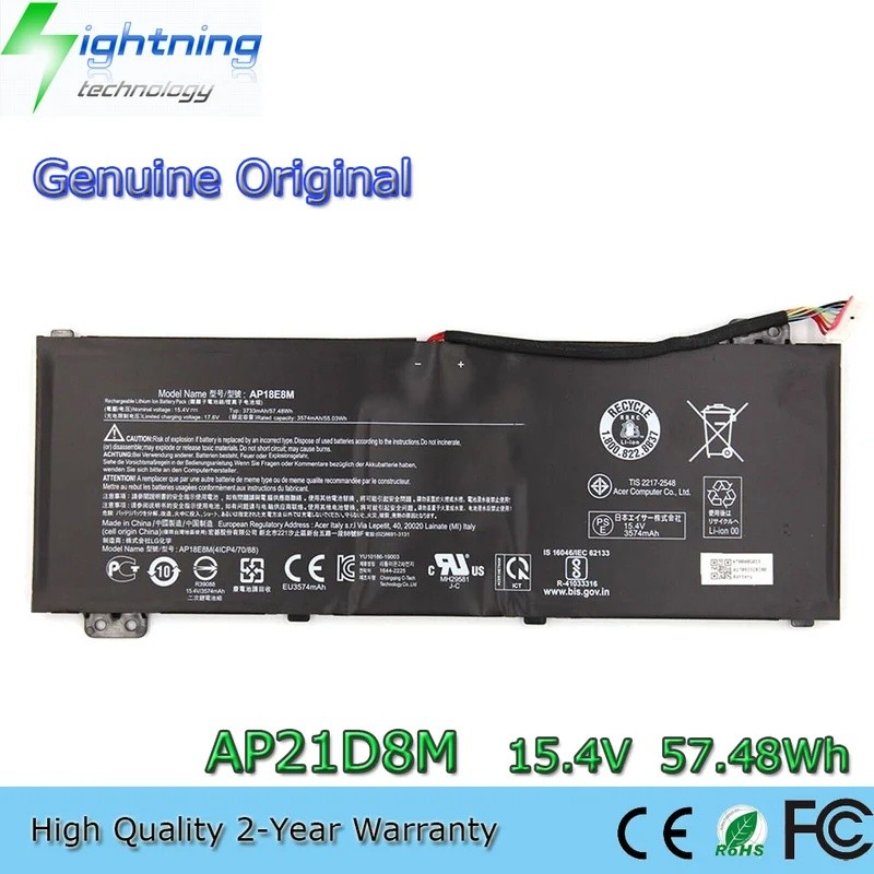 AP21D8M 15.4V 57.48Wh แบตเตอรี่แล็ปท็อปสําหรับ Acer NITRO 16 N22C1 AN515-58-56CL AN515-58-766R