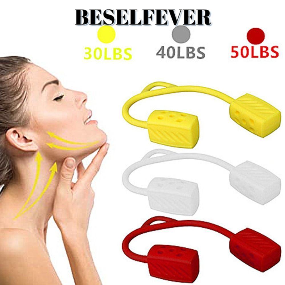 BESELFEVER Jaw Exerciser, 30/40/50lbs อัพเกรดคอ Toning, ความงาม Double Chin Reducer เกรดอาหารซิลิกาเ