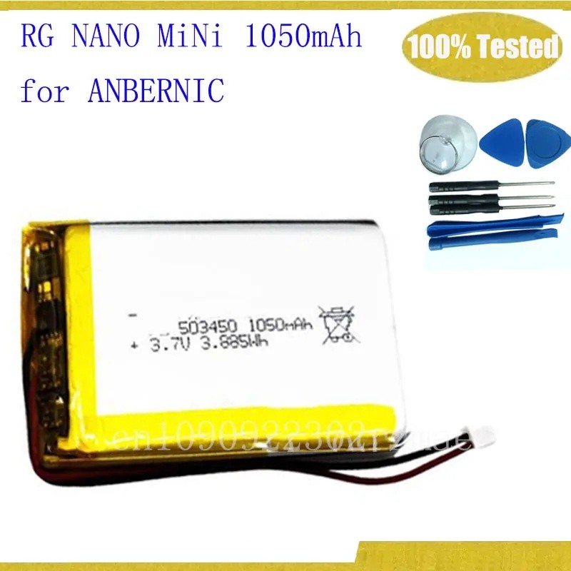 แบตเตอรี่ 3.7v 1050mAh สําหรับ ANBERNIC RGNano MINI RG Nano MINI แบตเตอรี่