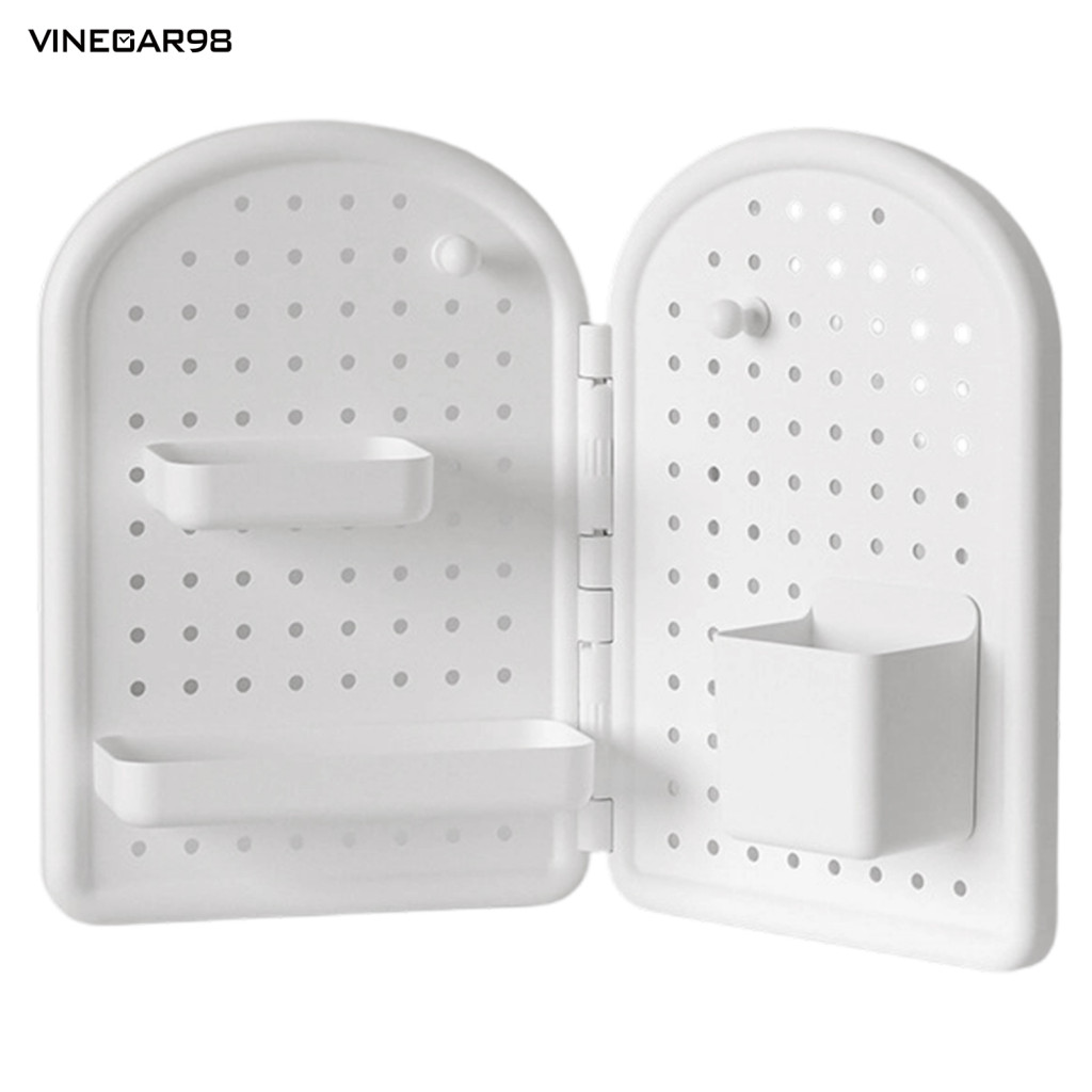 VINE ติดผนัง Pegboard Organizer Modular Wall ระบบติดผนังพับพลาสติก Pegboard Organizer ไม่มีการเจาะ P