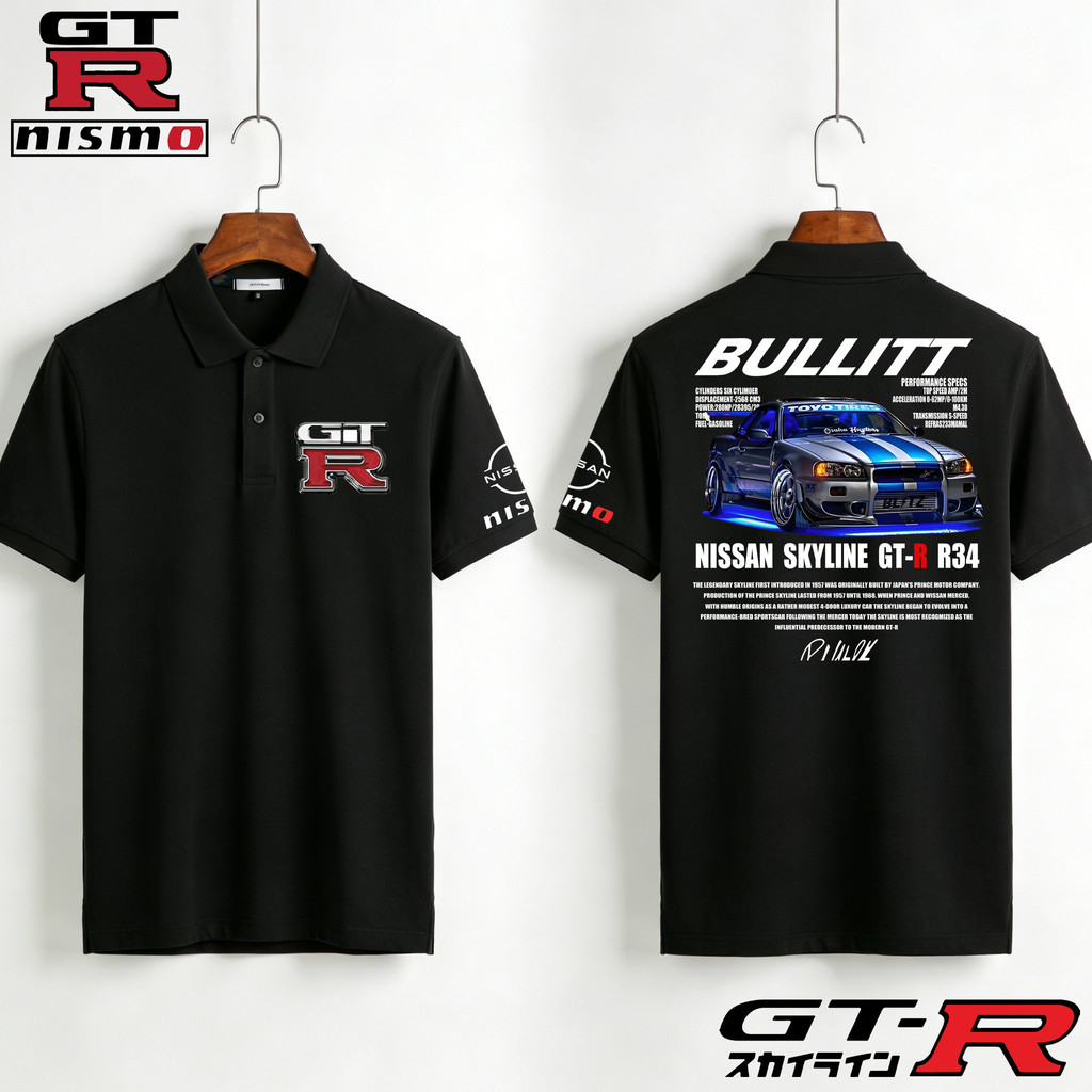 เสื้อโปโล- Racing Polo Shirts - เสื้อโปโล Racing Nismo GTR Nissan GTR Nismo การพิมพ์ Polo Unisex Cot