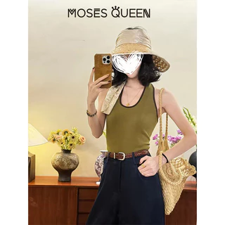 MOSESQUEEN เสื้อแจ๊กเก็ตฤดูร้อนแบบไม่มีคอปกแบบเปิดหลังแบบหลายสีย้อนยุค, ชั้นใน, เสื้อแขนกุดชั้นฐาน #63967