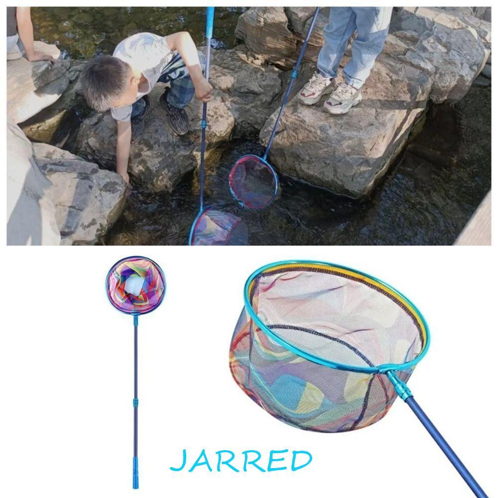 JARRED Pocket Fish DIP Net, อลูมิเนียมจับ Bugs Dip Net Poles, ทนทานแบบพกพาพับตกปลาของเล่น 8 มม.อินเทอร์เฟซ Universal Telescopic Pole Net Head แมลง
