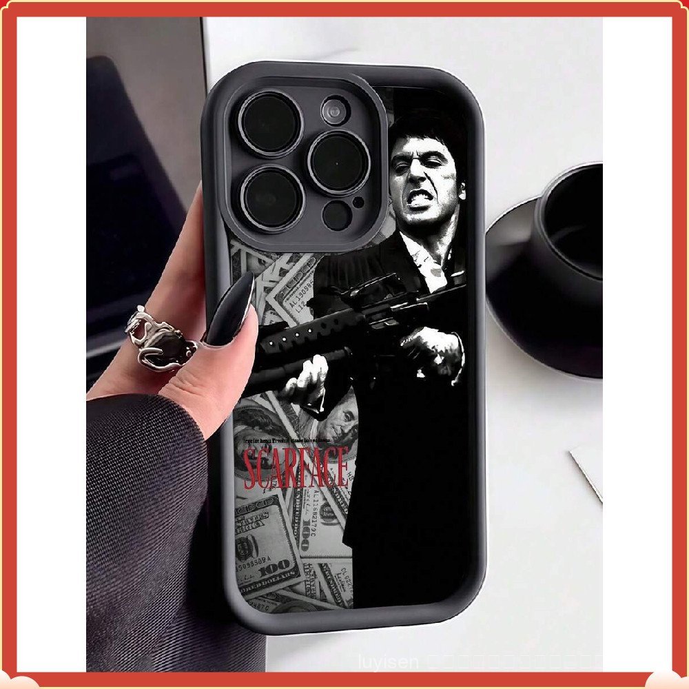 องค์ประกอบเงินสีดํา TPU กันกระแทกแฟชั่นอะนิเมะ 1 PC Dollar Bill Gangster Graphic Full Coverage เคสโท