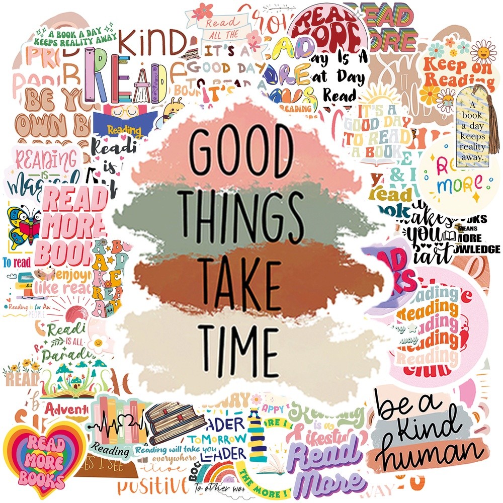 100PCS Vintage Book Quotes สติกเกอร์,สร้างแรงบันดาลใจอ่าน,เหมาะสําหรับ Journaling และตกแต่งสติกเกอร์