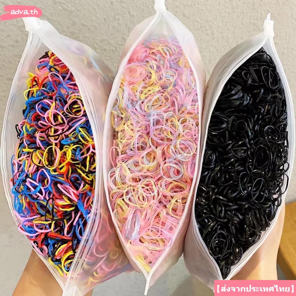 ADVA 1000 ชิ้น/แพ็คยางรัดแบบใช้แล้วทิ้ง​​, ​​กันลื่น ​​สีVibrant​​ ​​ที่วางหางม้า​​, ​​ยางประตูประตูยาง​​ ไซส์เล็ก​​ ยางยืด ​​ยางรัดผม​​