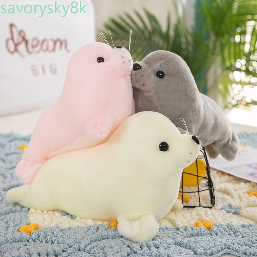 CHROM Seal ตุ๊กตา, หมอนสัตว์ Soft Seal Plush ตุ๊กตาของเล่น, Cozy Fluffy Comfy Plushy Sea Lion Plushi
