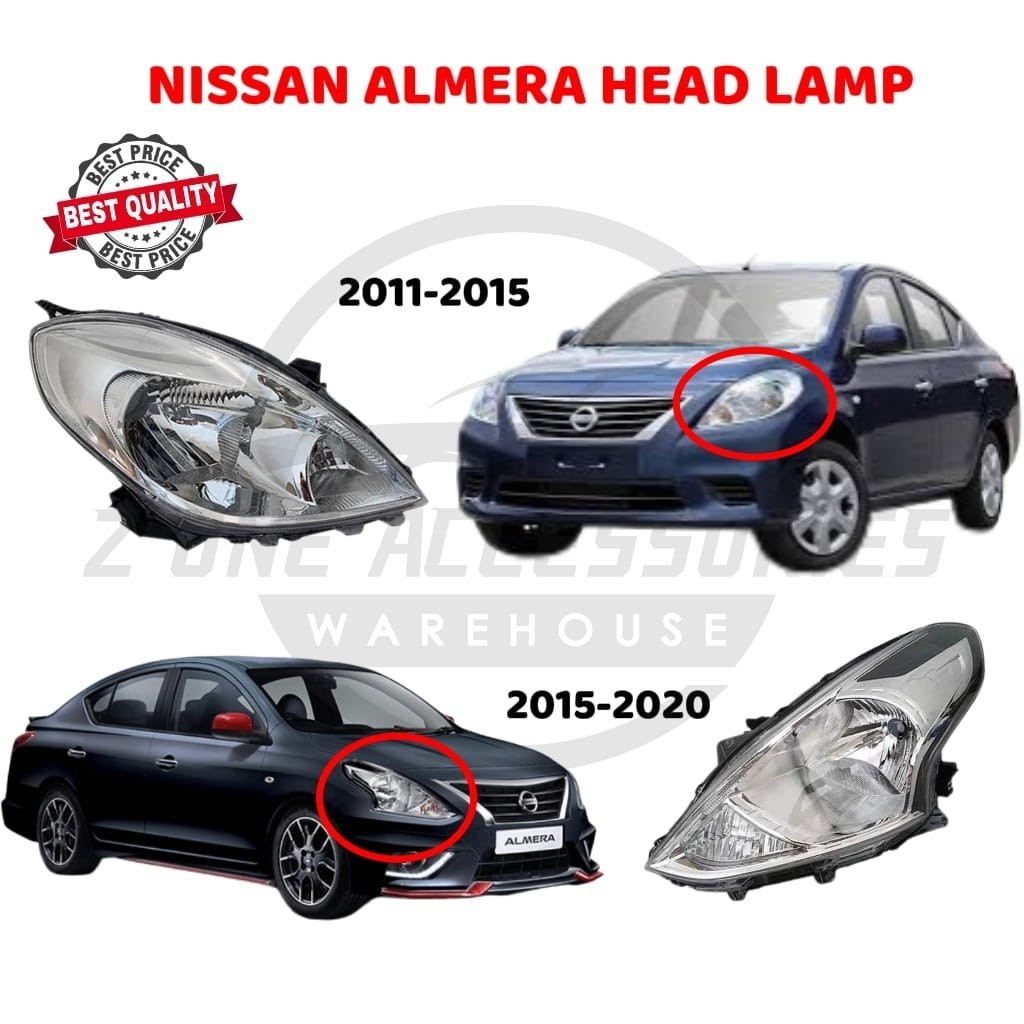 N17 NISSAN ALMERA 2011-2014 / 2014-2019 HEAD LAMP [CLEAR]