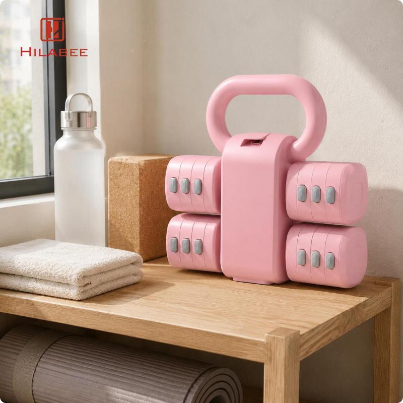 HILABEE Dumbbell Barbell Kettlebell Set Easy Convertible Disassembly Weight Set Adjustable Kettlebel