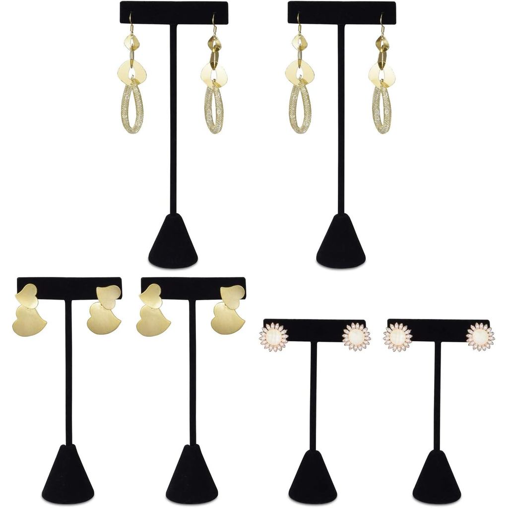 Ikee Design 6 ชิ้นชุดต่างหู T Stand ชุด 3 ความสูงที่แตกต่างกัน, T Shape เครื่องประดับต่างหู Showroom