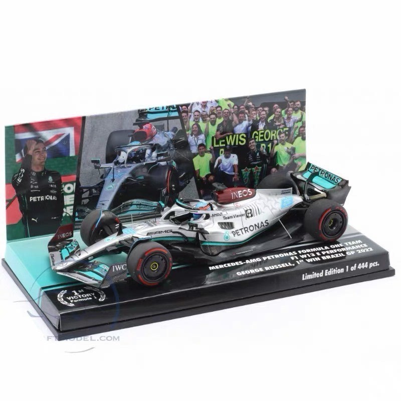Mini minichamps Mini Chelasser บราซิล 1: 43 Chelasser 2022 Brazil Station First Win Benz AMG W13CK S