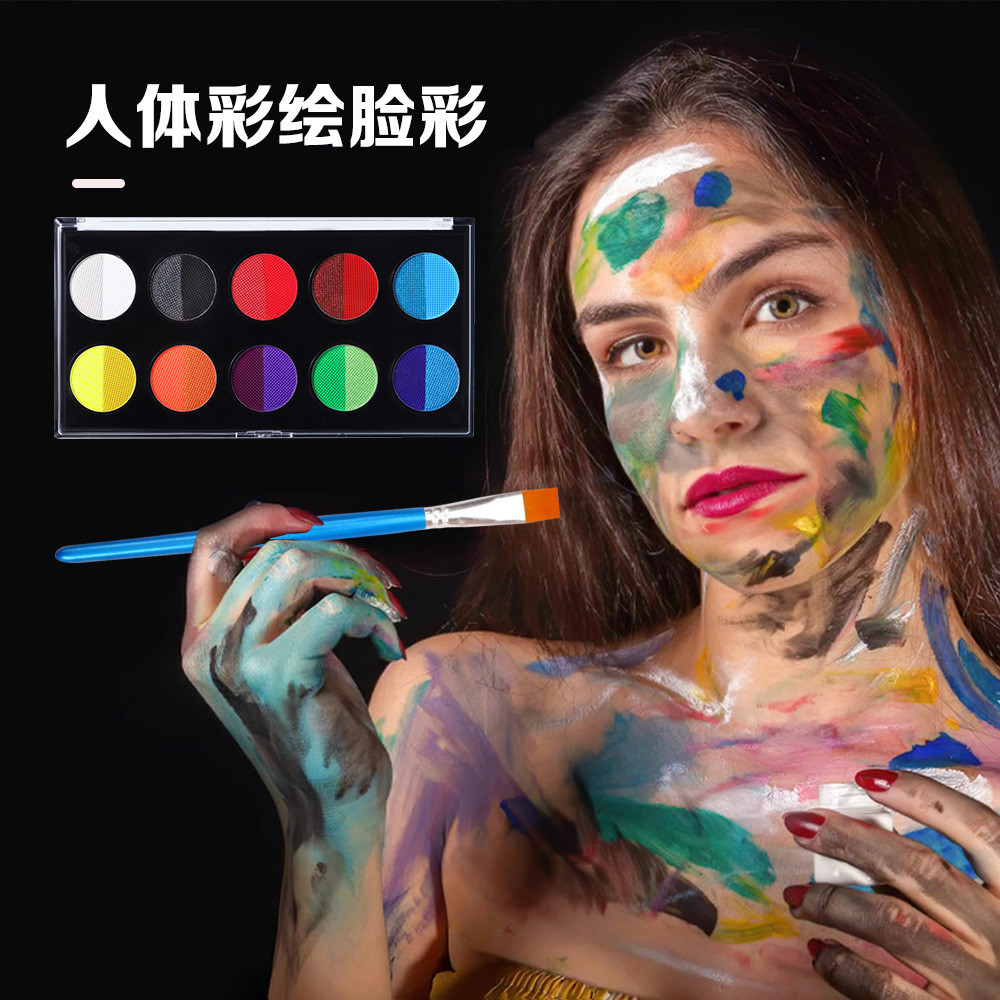 10Two-tone face paint, body paint, children's face paint