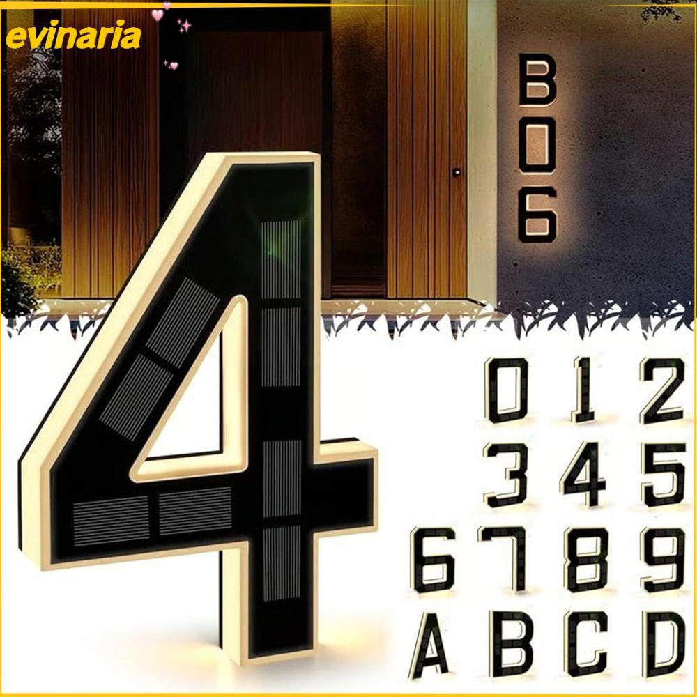 EVINARIA House Numbers, Powered IP44 Waterproof LED Address Numbers, ทนทานขนาด 6.7 นิ้ว LED Illumina