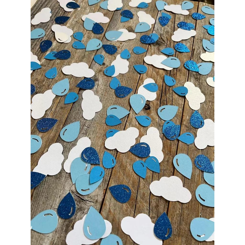 100 ชิ้น Cloud Raindrop Confetti สําหรับเจ้าสาวบน Cloud 9 Bachelorette Party ตกแต่ง