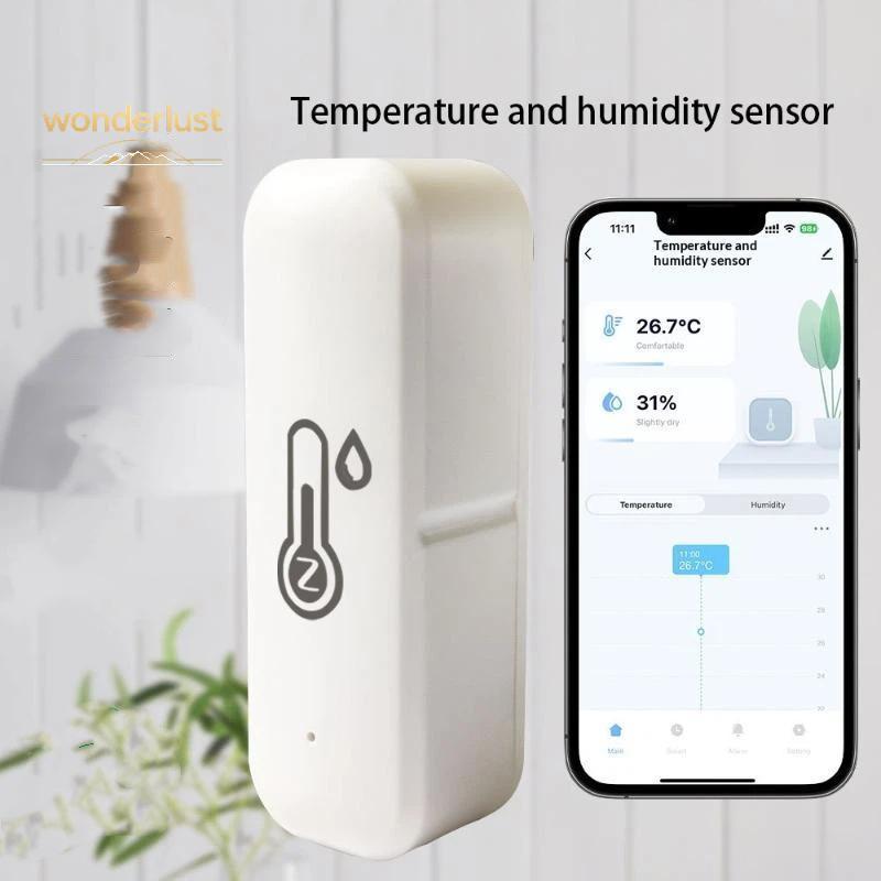 [Easy-t] Compact Smart Zigbee Temperature Humidity Sensor App Control Alexa Compatible Meter สําหรับ