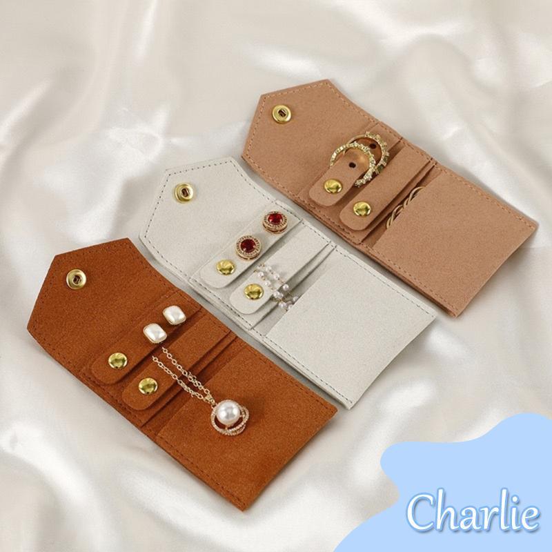 Char Unique Jewelry Organizers เนื้อไมโครไฟเบอร์สําหรับจัดเก็บสร้อยคอและแหวน