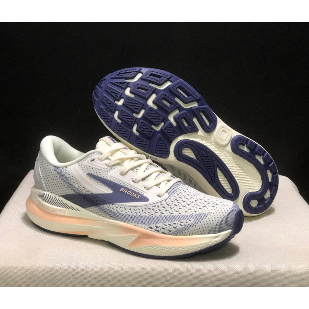 Brooks Adrenaline GT 24 ผู้ชายผู้หญิง Professional Cushioning รองเท้าวิ่งขนาดใหญ่หนา-Soled รองเท้าผ้