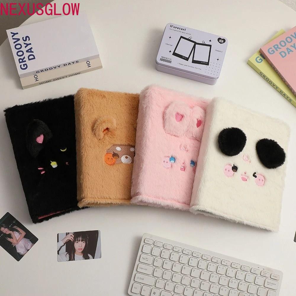 NEXUSGLOW Cat Bear Cards ปกอัลบั้ม, อัลบั้มการ์ด Photocard Holder Collection Book Cover, Korean Loos
