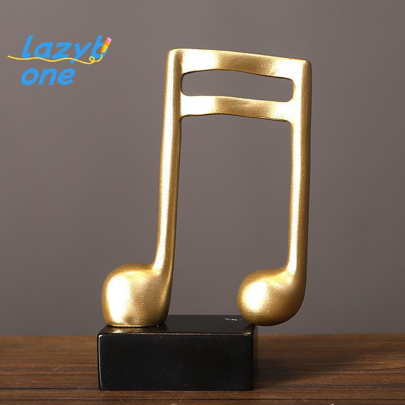 LZ-t] Gold Minimalist Music Note ตุ๊กตาเรซิ่นประติมากรรมศิลปะเดสก์ท็อปเครื่องประดับสําหรับ Home Musi
