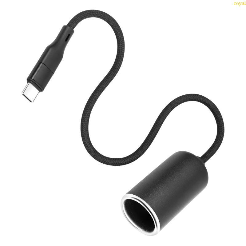 (ส่วนลดสูง)oyalking.th USB C to Lighter Adapter 5V to 12V Type C Male to Lighter Socket Adapter Car 