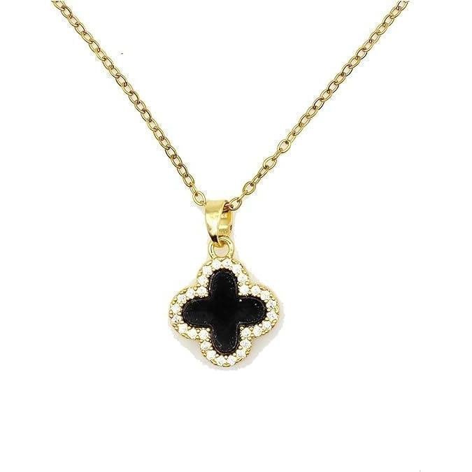 Gold-Plated Clover Leaf จี้สร้อยคอ,เข็มขัด CZ ลูกปัด (ทอง) สแตนเลสCubic ZirconiaUnique Beauty ของขวั