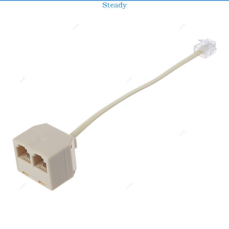 Steady RJ11 ถึง Double RJ11 ซ็อกเก็ตหญิงพอร์ต Splitter RJ11 ปลั๊ก 2 แจ็คอะแดปเตอร์