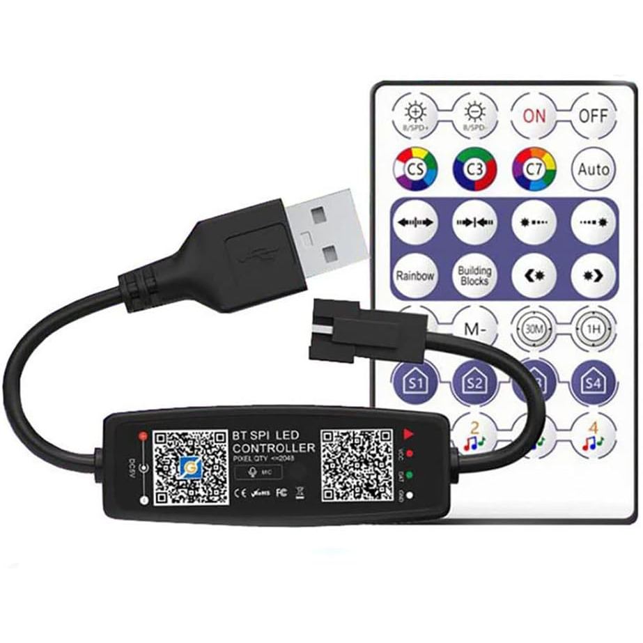 WS2811 WS2812B LED Controller เพลงบลูทูธพร้อมไมโครโฟนสําหรับ SK6812 WS2812 พิกเซล LED Strip Light AP