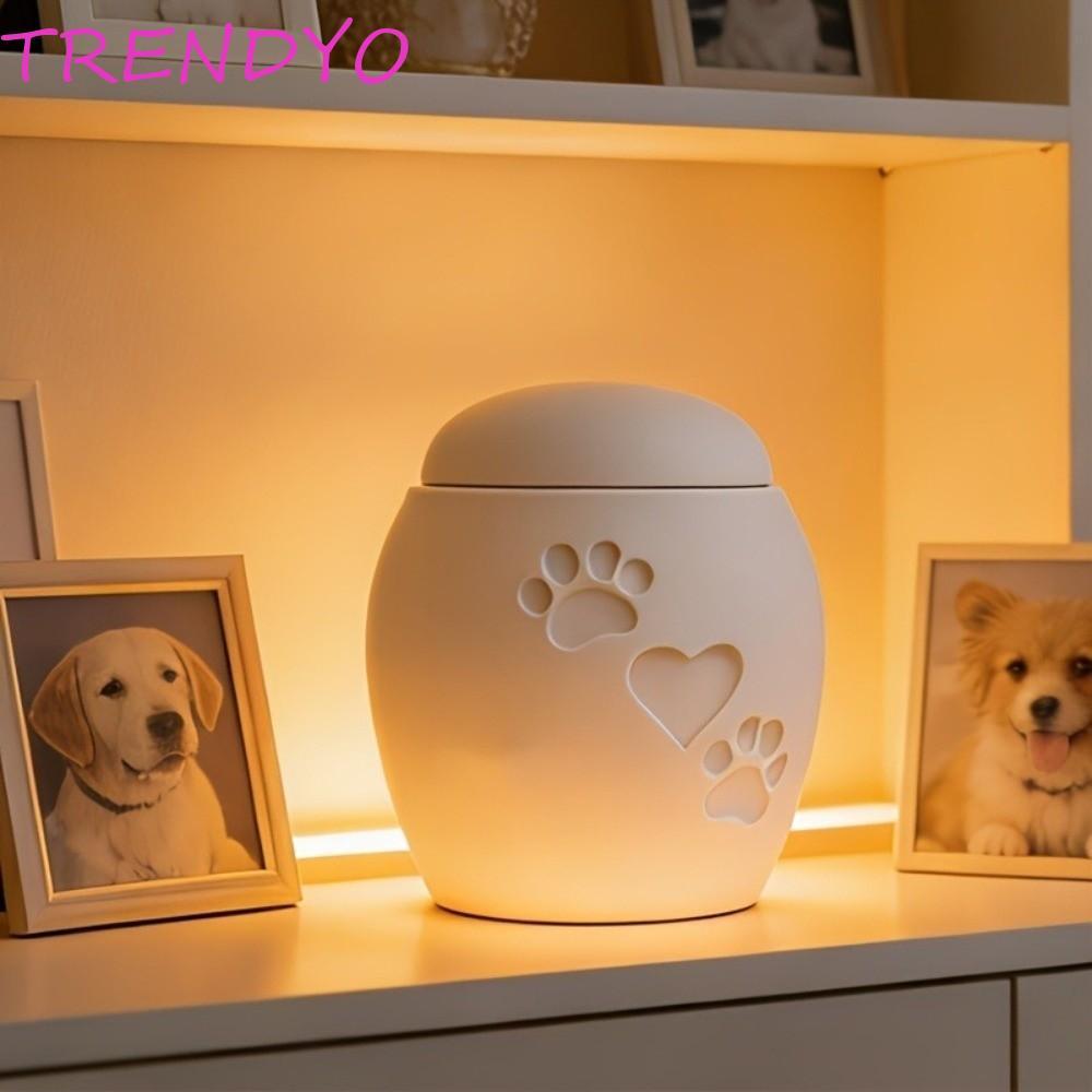 TRENDYO Pet Cremation Urns, 3D พิมพ์พลาสติก Ash Memorial คอนเทนเนอร์, แบบพกพาพร้อมฝาปิดปิดผนึกกันน้ํา Cat Ash Funeral Supplies