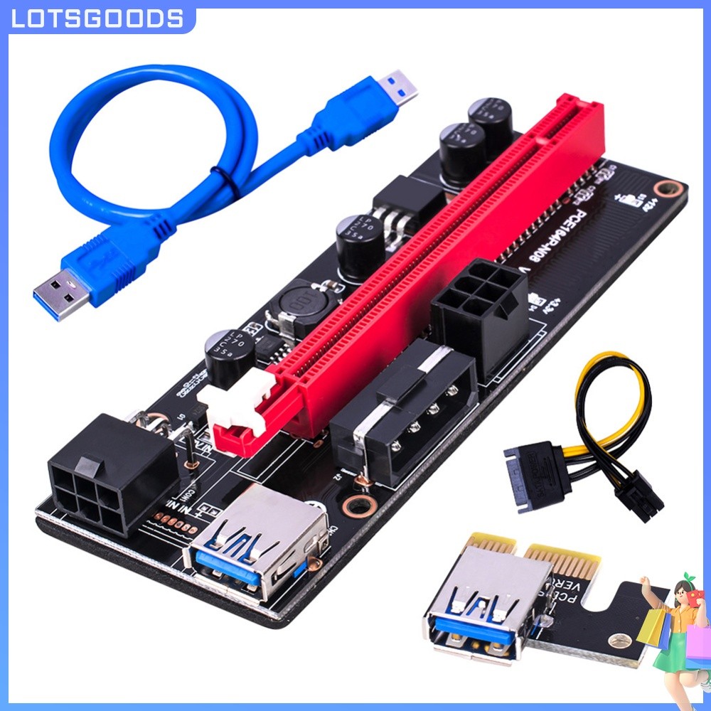 [จัดส่งในพื้นที่] Professional Ver009S PCI-e Riser Ver 009S PCI Express 1X ถึง 16X อะแดปเตอร์ USB 3.