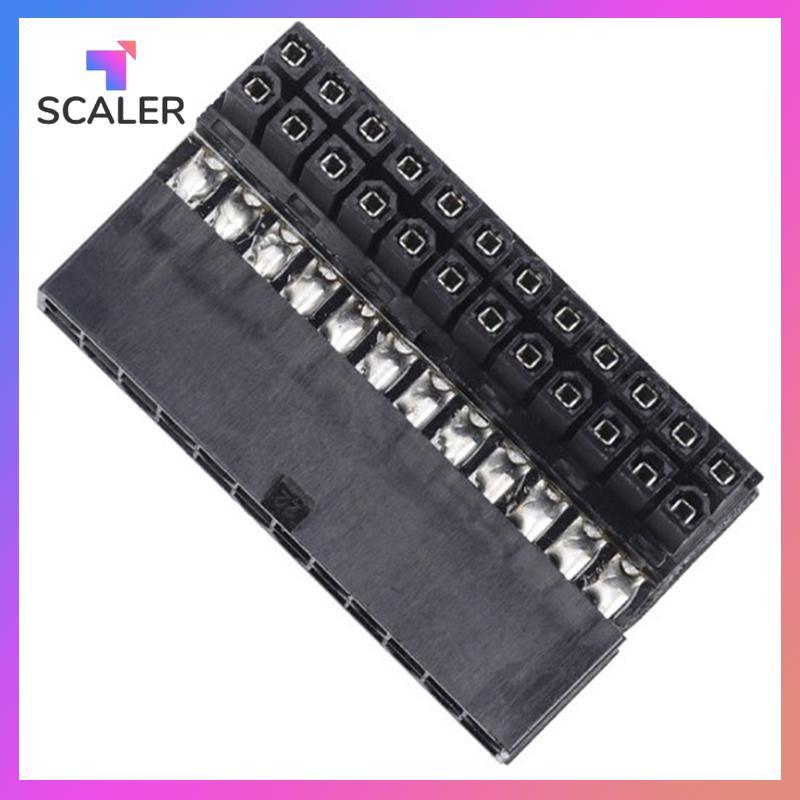 SCLAR ATX 24Pin 90 องศา 24 พินถึง 24 พินอะแดปเตอร์ปลั๊กไฟเมนบอร์ดโมดูลาร์สําหรับสายไฟ