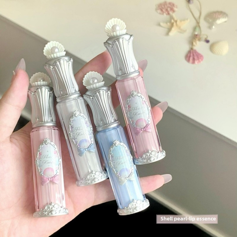 สินค้าใหม่ Flower Know Shell Pearl Series Lip Glue Lip Essence Lip Bold