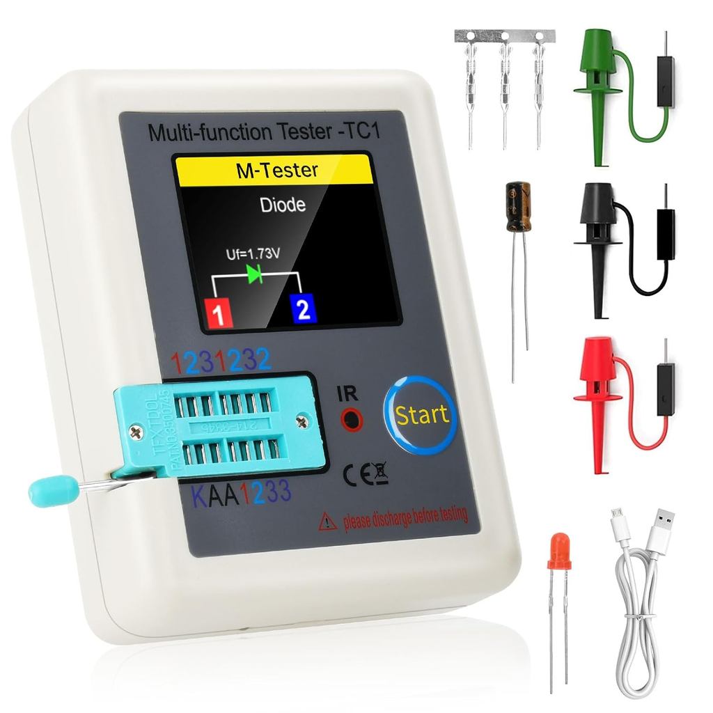 เครื่องทดสอบทรานซิสเตอร์ FORIOT LCR Meter LCR-TC1 Multi-Function ทรานซิสเตอร์เครื่องทดสอบ ESR พร้อมจ