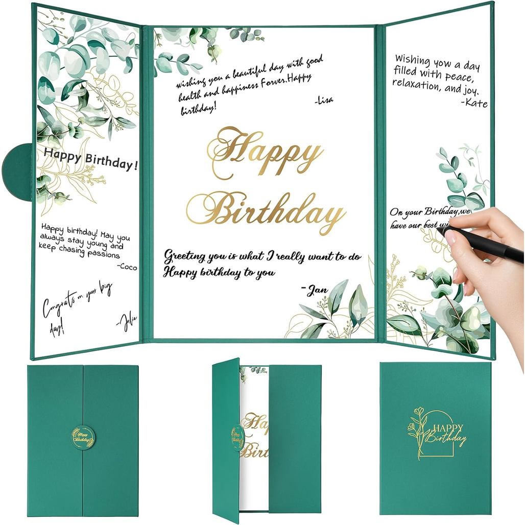 Sage Green Birthday Party ตกแต่ง, Creative 25th 40th 50th 70th Birthday Guest Book ทางเลือกพร้อมซองจ