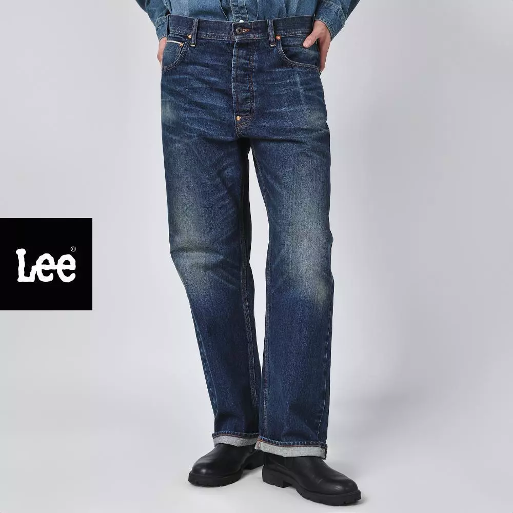 LEE กางเกงยีนส์ (ริมน้ำเงิน) Selvedge 5 years Wash Jouney คอลเลคชั่น 101 เอวสูงทรงกระบอก รุ่น LE S126MRETN03 สียีนส์กลาง