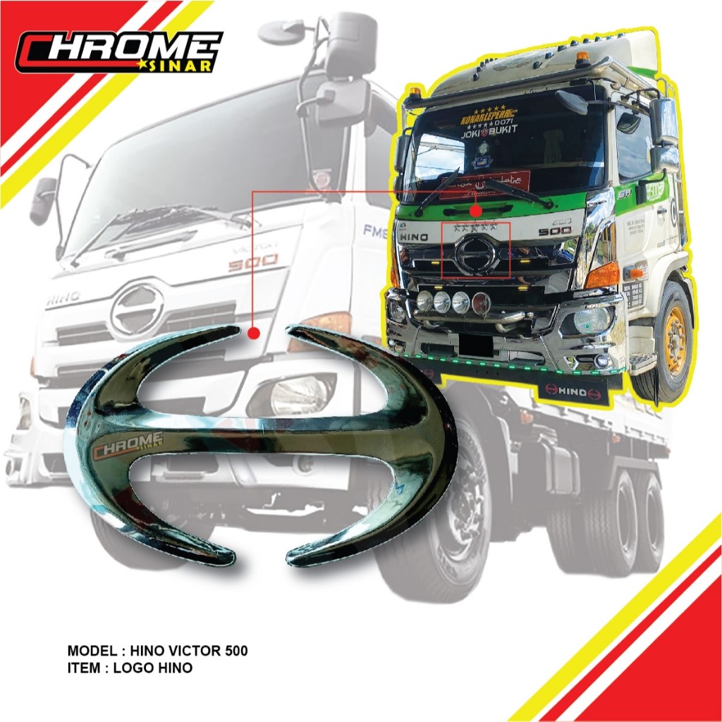 HINO VICTOR AKSESORI โลโก้ EMBLEM CHROME