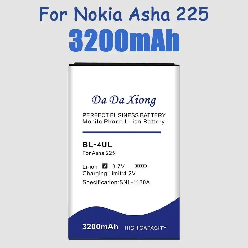 DaDaXiong ใหม่ 3200mAh BL-4UL แบตเตอรี่สําหรับ Nokia Asha 225 Asha225 Lumia 225 RM-1011 RM-1126 ในสต