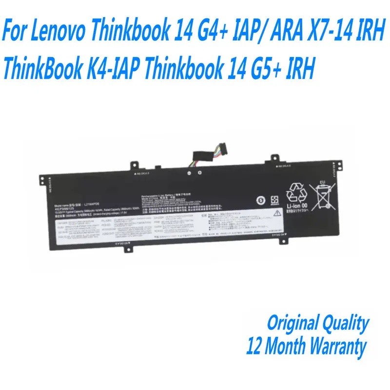 L21M4PD6 L21D4PD6 แบตเตอรี่แล็ปท็อปสําหรับ Lenovo Thinkbook 14 G4+ IAP/ ARA /ADA 14 G5 + IRH/ ARP/ A